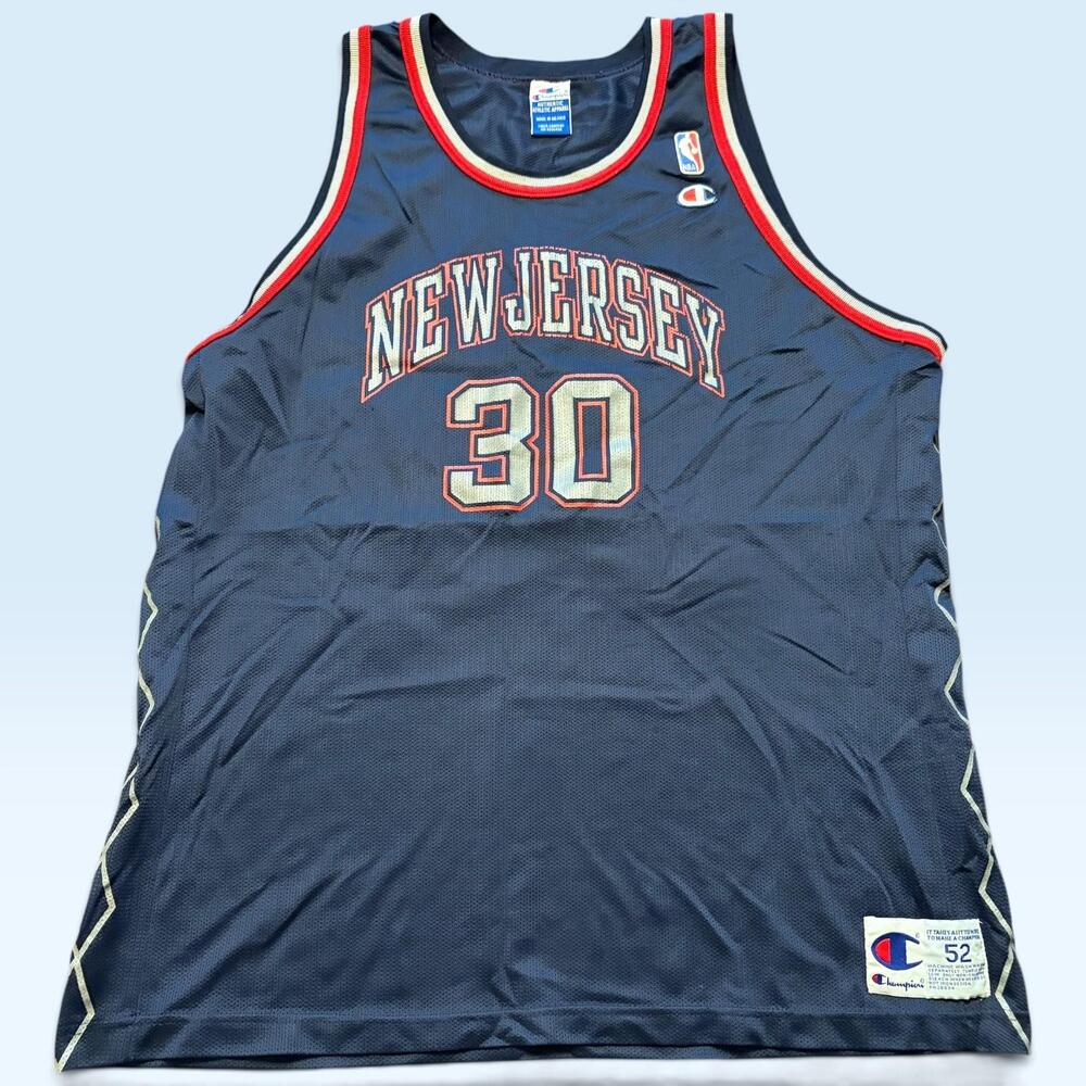 Vintage New Jersey Nets Jersey Mens 2XL NBA Basketball Kittles 30 Champion 90s